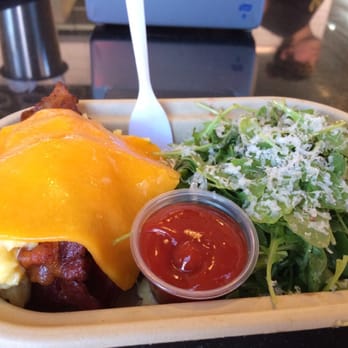 Eggslut - Bacon egg and cheese with side salad (changed medium egg to scrambled) - Breakfast & Brunch Near Me - Los Angeles, California