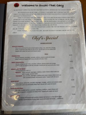 Menu photo 5 Sushi Thai Cary Cary, NC