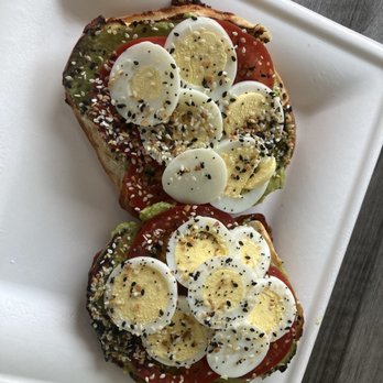 Sophie's Bagels - Avocado toast on asagio cheese bagel - Bagels Near Me - Pendleton, Indiana