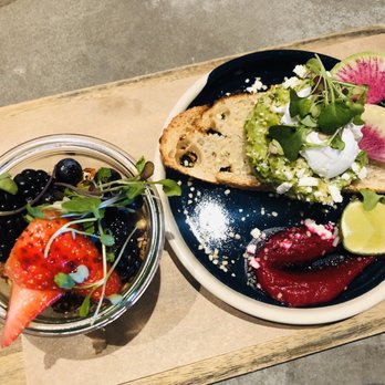 Five5eeds - Breakfast board with avo pea toast & chia seed pudding - Coffee & Tea Near Me - Park City, Utah Five5eeds - Breakfast board with avo pea toast & chia seed pudding - Coffee & Tea Near Me - Park City, Utah