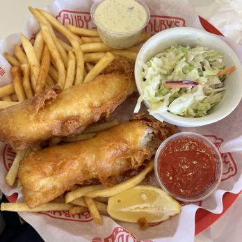 Ruby's Diner - Fish and chips $19.99 - American Near Me - Carlsbad, California Ruby's Diner - Fish and chips $19.99 - American Near Me - Carlsbad, California
