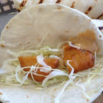 Barry's Do Me A Flavor - Inside one of the three "original" fish tacos order. Two small bites of fish in equal amount of cabbage. Not enough for a meal. - Ice Cream & Frozen Yogurt Near Me - Beach Haven, New Jersey