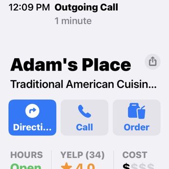 Adam's Place - My order, me checking on the order and my refund - American Near Me - Cleveland, Ohio