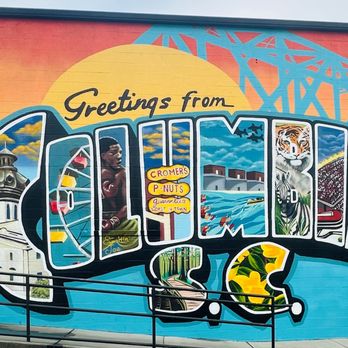 Cromer's P-Nuts - Greetings from Columbia mural on the side of 3030 North Main Street - Cafes Near Me - Columbia, South Carolina Cromer's P-Nuts - Greetings from Columbia mural on the side of 3030 North Main Street - Cafes Near Me - Columbia, South Carolina