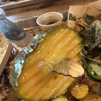 OAK'D BBQ - Pickle and knife - Barbeque Near Me - Addison, Texas