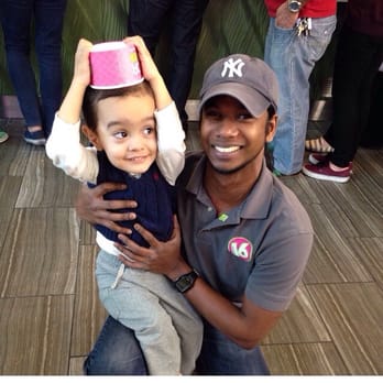 16 Handles - My Son playing with the Manager of this great place. - Desserts Near Me - Elizabeth, New Jersey