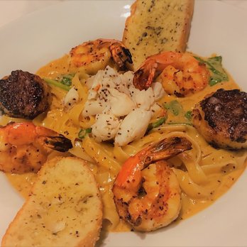Mezza Grille - Smoked Chipotle Seafood Pasta - Mediterranean Near Me - Houston, Texas Mezza Grille - Smoked Chipotle Seafood Pasta - Mediterranean Near Me - Houston, Texas