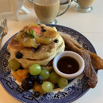 Blue Willow Cafe - Blueberry Lemon Curd Pancakes - Venues & Event Spaces Near Me - Burton, Texas