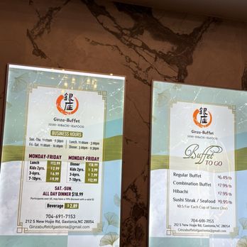 Ginza Buffet - Pricing - Sushi Bars Near Me - Gastonia, North Carolina