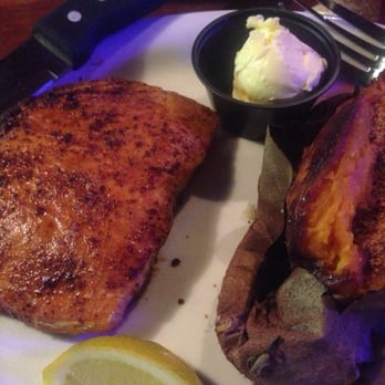 Santa Fe Cattle - Grilled salmon with baked sweet potato. - American Near Me - Fort Payne, Alabama