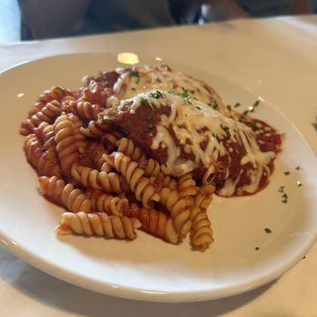 MA'S Italian Kitchen - BAKED CHICKEN PARMIGIANA with fusilli Noodles - Italian Near Me - Burbank, California MA'S Italian Kitchen - BAKED CHICKEN PARMIGIANA with fusilli Noodles - Italian Near Me - Burbank, California