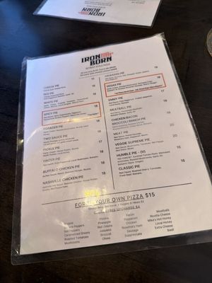 Menu photo 1 Iron Born Pizza Pittsburgh, PA Menu photo 1 Iron Born Pizza Pittsburgh, PA