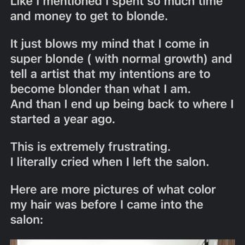 AYA Salon - Following up on the email because I hadn't heard back from anyone. Another pic of what my hair looked like before I saw Arianna - Hair Salons Near Me - Berkeley, California
