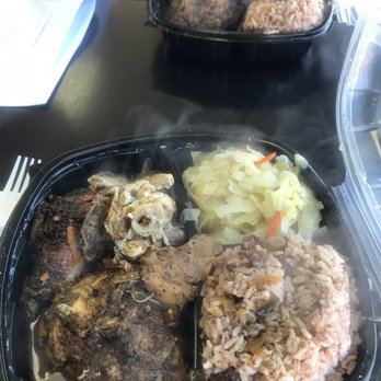 Ena's Caribbean Kitchen - Jerk chicken with cabbage and beans and rice - Caribbean Near Me - Columbus, Ohio