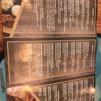 Arepas Cafe - Menu as of July 2018 - Venezuelan Near Me - Astoria, New York