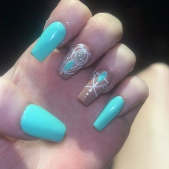 Perfect Nails - Gel acrylics w/ design done by Sam - Nail Salons Near Me - Des Peres, Missouri Perfect Nails - Gel acrylics w/ design done by Sam - Nail Salons Near Me - Des Peres, Missouri