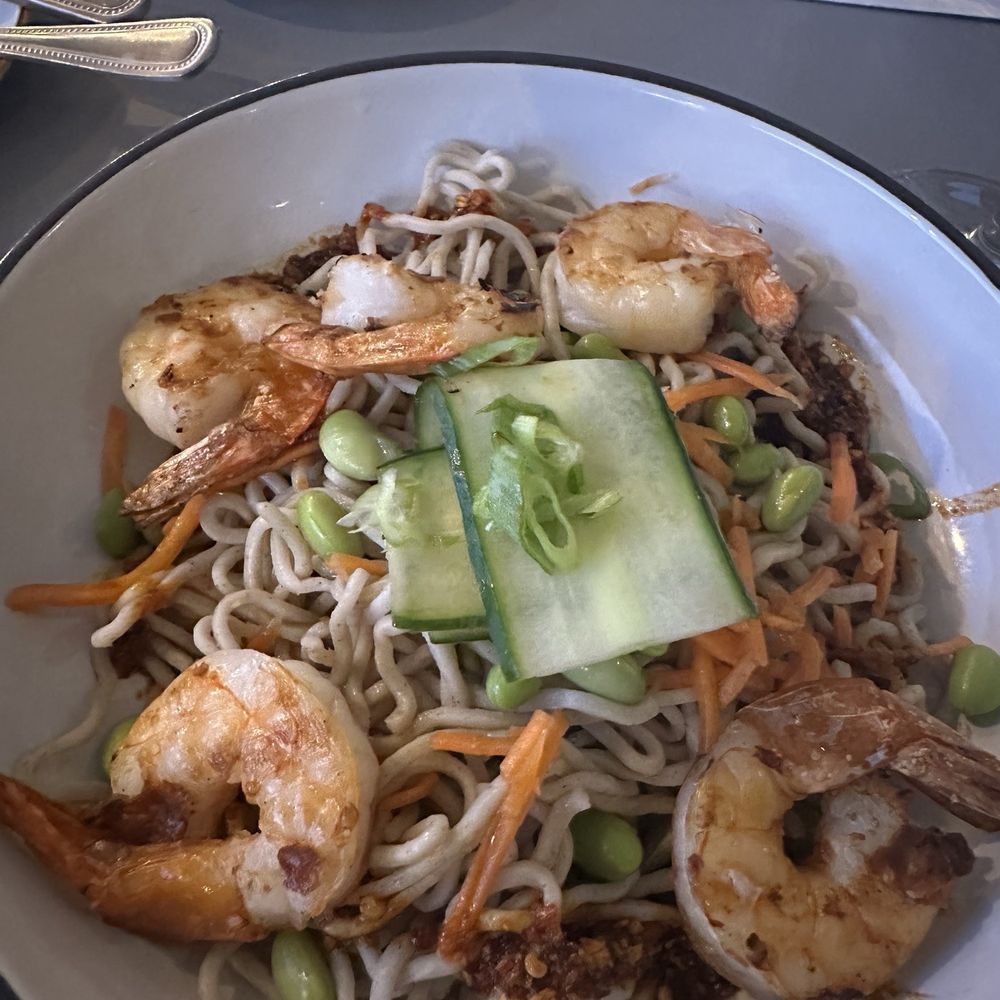 Noah’s 63 main - Cold Soba Noodle Bowl with added grilled shrimp - Salad Near Me - Essex, Connecticut