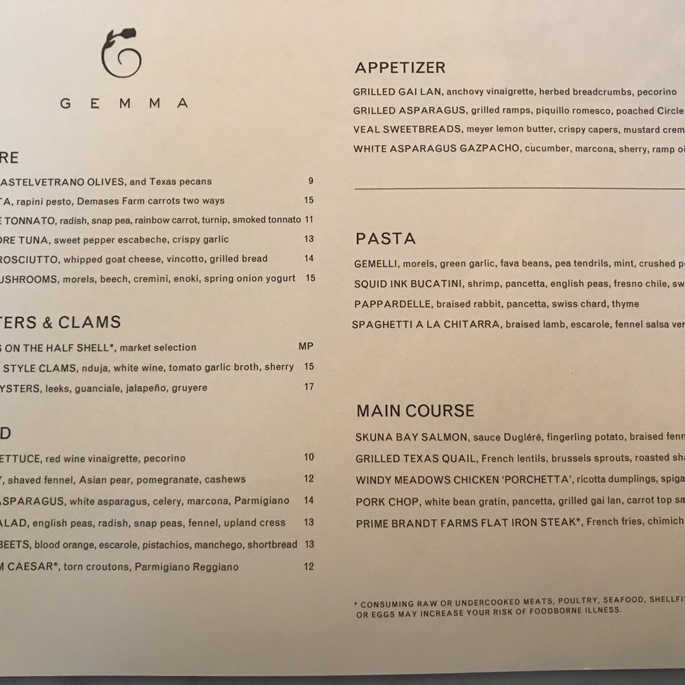 Gemma - Menu - French Near Me - Dallas, Texas Gemma - Menu - French Near Me - Dallas, Texas