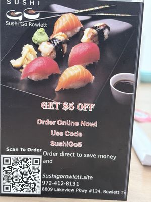Menu photo 1 Sushi Go Rowlett, TX