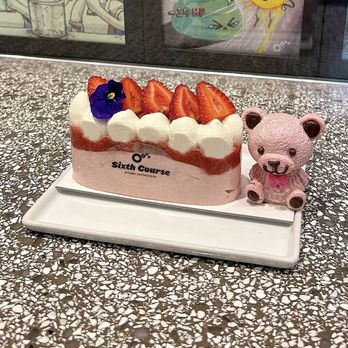 Sixth Course - Strawberry cake, strawberry teddy bear chocolate - Desserts Near Me - San Francisco, California