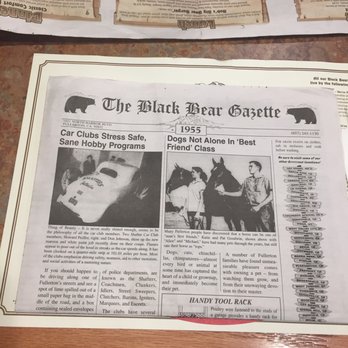 Black Bear Diner Fullerton - Newspaper menu - American Near Me - Fullerton, California Black Bear Diner Fullerton - Newspaper menu - American Near Me - Fullerton, California