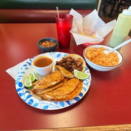 Quesabirra and Pastor tacos