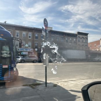 Giant Car Wash - Grime on the window smeared all down the way across. - Car Wash Near Me - Brooklyn, New York