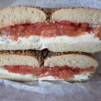 Max Bialystok & Company - Sesame with tomato and scallion. - Bagels Near Me - Long Beach, New York Max Bialystok & Company - Sesame with tomato and scallion. - Bagels Near Me - Long Beach, New York