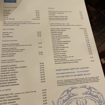 Angie's Seafood - Menu - Seafood Near Me - Baltimore, Maryland Angie's Seafood - Menu - Seafood Near Me - Baltimore, Maryland