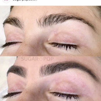 Sugar Pop Salon - My eyebrows before and after - Sugaring Near Me - Chicago, Illinois