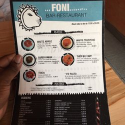 Foni - Deceiving menu. beware the "maffre arroz" is brown peanut based stew not red.