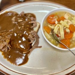 Lilly's Diner - 1/2 Soup and sandwich, Chicken noodle and a lily's hot beef