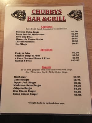Menu photo 7 Chubby's Bar & Grill Clancy, MT