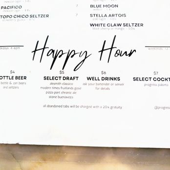 Progress Brewing - Happy hour weekdays 4pm-6pm $4+beers, $6wells, $7 cocktails - Breweries Near Me - South El Monte, California Progress Brewing - Happy hour weekdays 4pm-6pm $4+beers, $6wells, $7 cocktails - Breweries Near Me - South El Monte, California