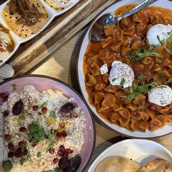 Hummus Mediterranean Kitchen - Hummus Flight, Baba Ghanoush, Manti - Mediterranean Near Me - San Mateo, California