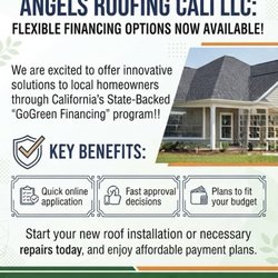 Angels Roofing - Always Giving Our Customers the Best Financing Options! With GoGreen Financing, You Get Instant Approval!
Give Us a Call Today!