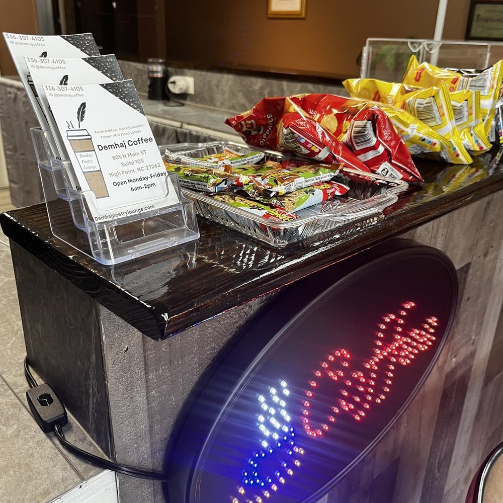 Demhaj Poetry Lounge - a display of food - Coffee & Tea Near Me - High Point, North Carolina Demhaj Poetry Lounge - a display of food - Coffee & Tea Near Me - High Point, North Carolina