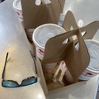 In-N-Out Burger - My drinks waiting for order to go - Burgers Near Me - Reno, Nevada