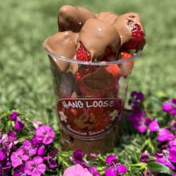 Hang Loose Hawaiian Shave Ice - Chocolate covered strawberries.