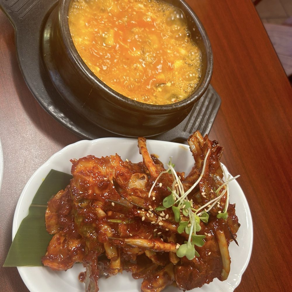 Crab House - Spicy Korean raw marinated crab with tofu soup - Korean Near Me - Los Angeles, California