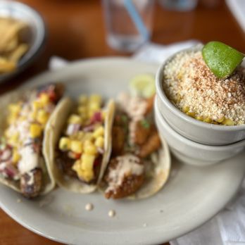 TacoLu - My three tacos and the Mexican street corn. - Mexican Near Me - Jacksonville Beach, Florida TacoLu - My three tacos and the Mexican street corn. - Mexican Near Me - Jacksonville Beach, Florida