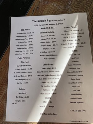 Menu photo 3 The Smokin Pig Anderson, SC