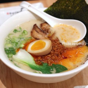Kajiken - Spicy Tonkotsu Ramen ($17.40) - thin noodles in pork broth, soft boiled egg, bok choy, spicy minced pork, pork belly chashu - Ramen Near Me - Champaign, Illinois Kajiken - Spicy Tonkotsu Ramen ($17.40) - thin noodles in pork broth, soft boiled egg, bok choy, spicy minced pork, pork belly chashu - Ramen Near Me - Champaign, Illinois