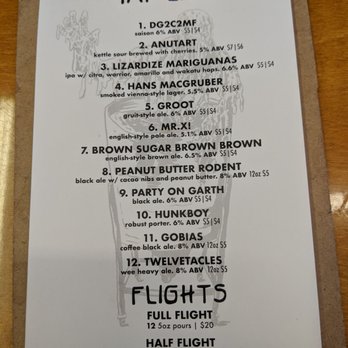 Oliphant Brewery - Menu as of March 2018 - Breweries Near Me - Somerset, Wisconsin