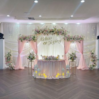 Romance Wedding Services - Sweetheart table and backdrop design in blush pink - Wedding Planning Near Me - Millbrae, California Romance Wedding Services - Sweetheart table and backdrop design in blush pink - Wedding Planning Near Me - Millbrae, California