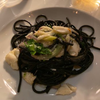 Babbo - Squid ink pasta with jumbo lump crab. - Italian Near Me - New York, New York