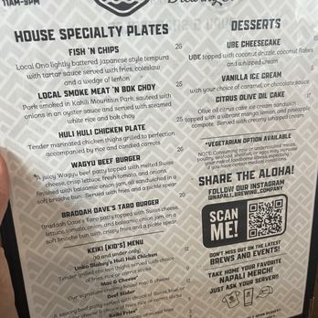 Napali Brewing - Menu - Brewpubs Near Me - Kapaʻa, Hawaii
