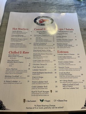 Menu photo 3 Point Lobster Bar & Grill Point Pleasant Beach, NJ
