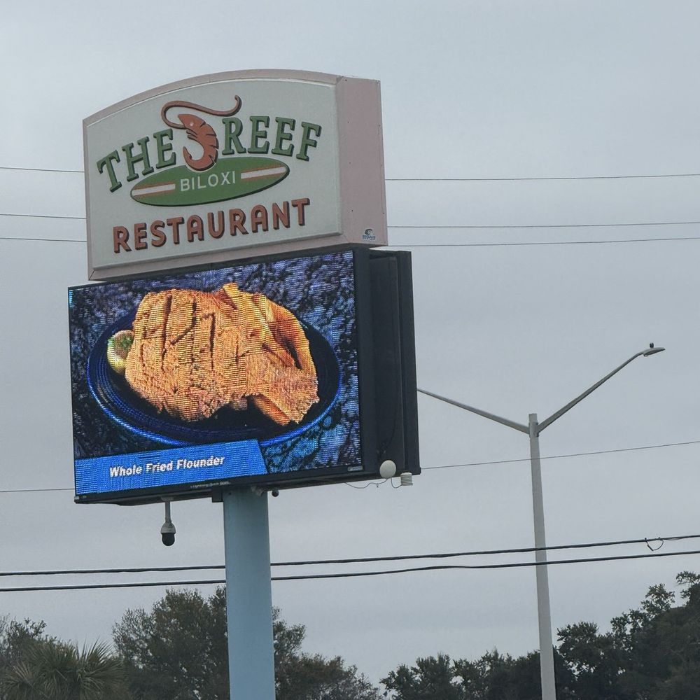 The Reef - Sign - Seafood Near Me - Biloxi, Mississippi