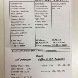 the menu for the donut shop the menu for the donut shop